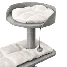 Wabi Sabi Faux Linen Double Cubby Cat Tree